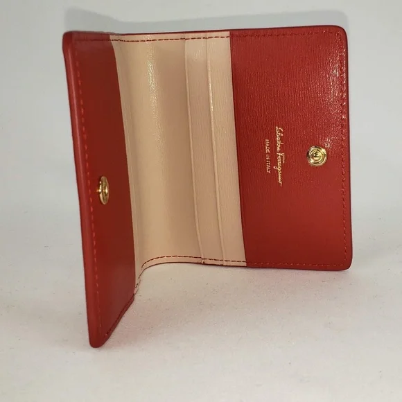 Salvatore Ferragamo Gancini City French Wallet in Lipstick Red - Picture 2 of 10